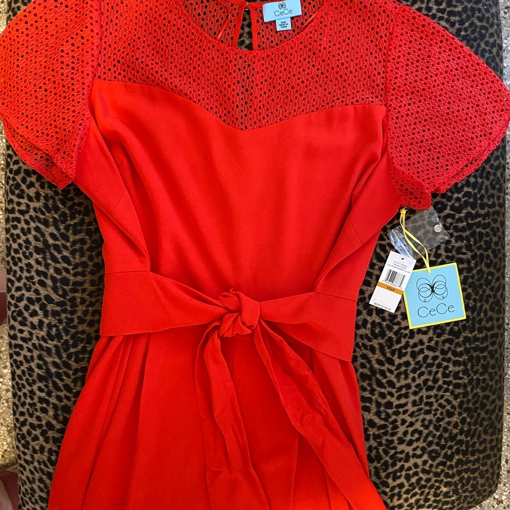 Flattering CeCe Jumpsuit in Scarlet Red!
